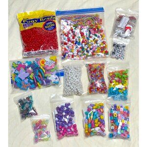 Bead Craft Lot Pony Wood Letters Rhinestones Letters Crackle Butterfly Painted